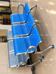 3 Seater Office Waiting Bench - Blue & Silver - 5