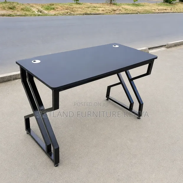 Modern Black Z-Frame Office Desk - 1