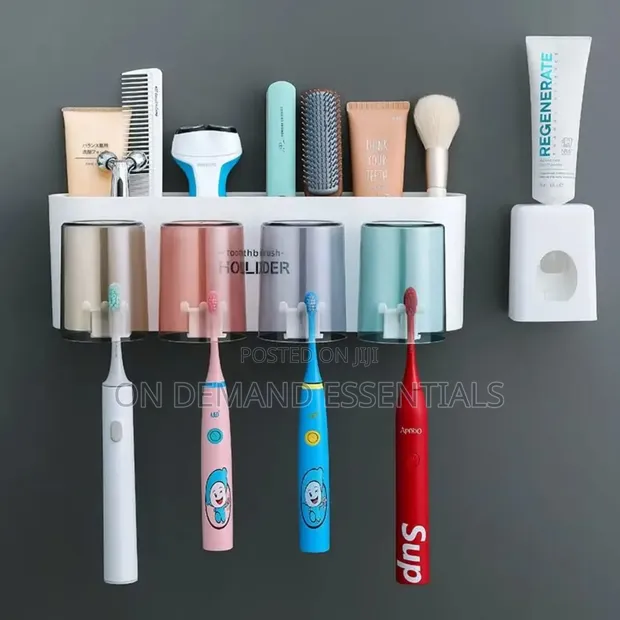 Toothbrush & Toothpaste Organizer Set with Extra Slots - 1
