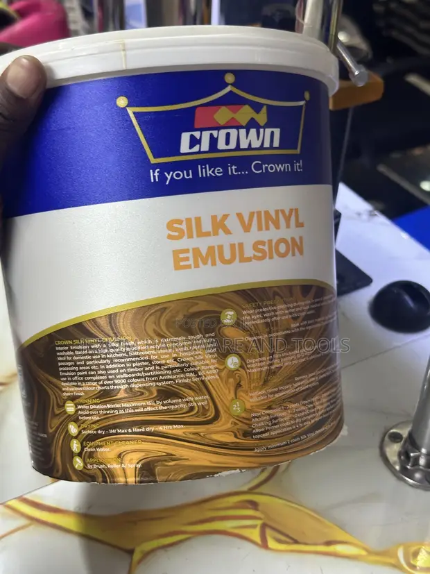 Rangi ya Crown Silk Vinyl Nyeupe Laini 4L - 1