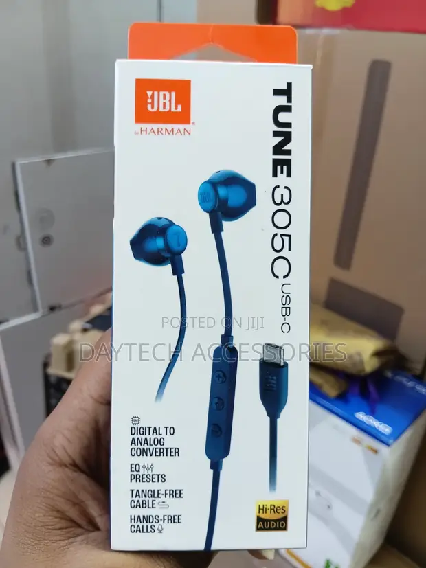 JBL Tune 305c In-Ear Earphones with USB-C Plug (Blue) - 1