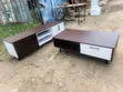 Kikombe cha Kahawa cha Kisasa na TV Stand - Brown & White - 1