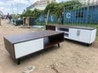 Kikombe cha Kahawa cha Kisasa na TV Stand - Brown & White - 2