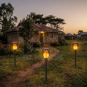 4 Pcs Solar Flame Lights with Ground Stakes