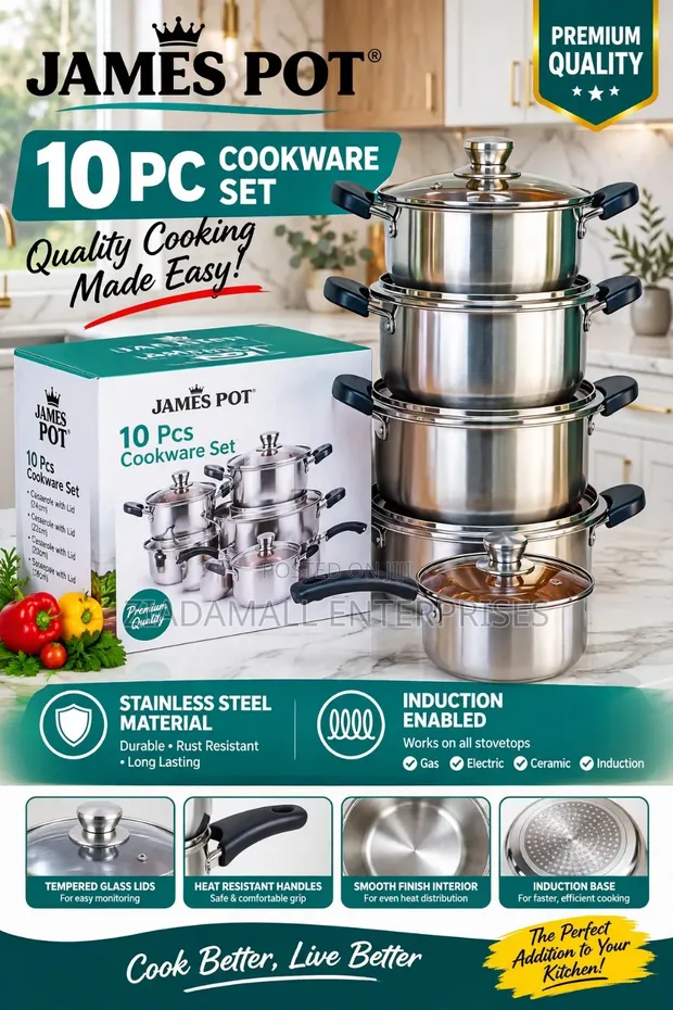 James Pot 10pc Cookware Set - 1