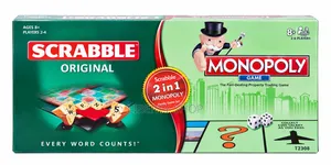 Mchezo wa Bodi wa 2-in-1 Scrabble & Monopoly - Furaha ya Familia