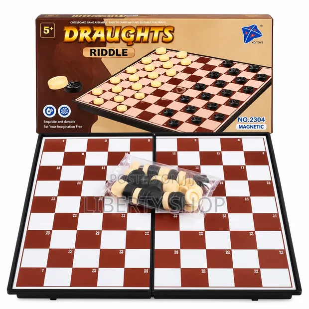 Draughts and Riddle Board Game - Classic Strategy & Logic - 1
