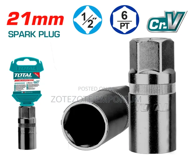 Total 1/2" Spark Plug Socket 21mm - 1