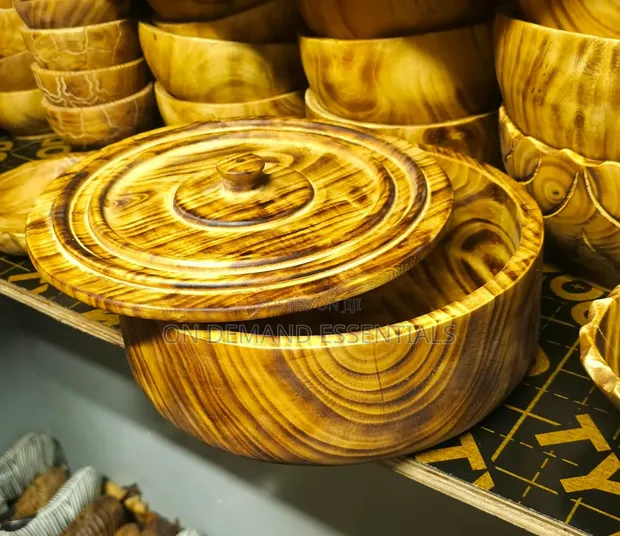High Quality 12-inch Wooden Chapati Storage and Serving Dish - 1