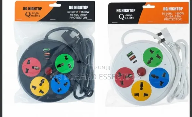 4-Way Round Extension with 2 USB & 1 Type-C Ports - 1