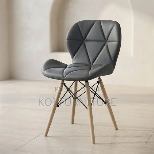 Kiti cha Kulia cha Eames cha Ergonomic - Ngozi Nyeusi - 1