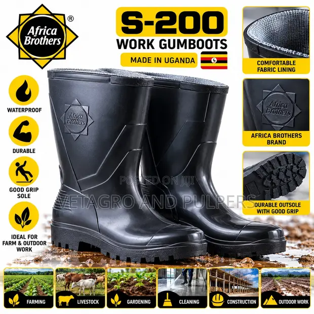 Africa Brothers S-200 Black Work Gumboots - 1