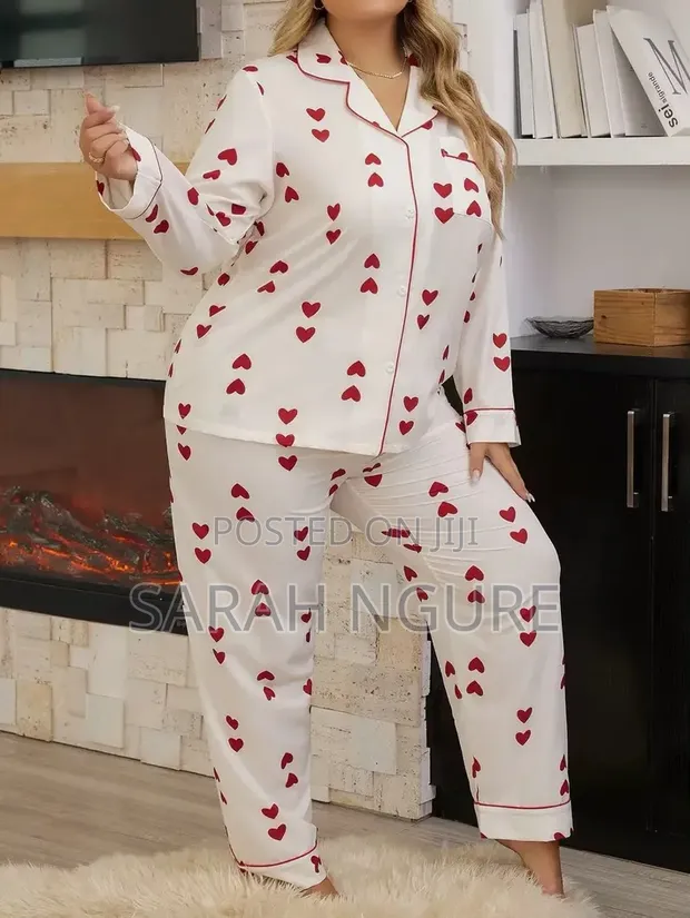 Set ya Pajama za Hariri za Wanawake 2pc XL-XXXL - 1