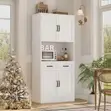 Elegant Kitchen Storage Cabinet - White - 1