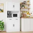 Elegant Kitchen Storage Cabinet - White - 2