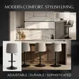 Adjustable High Leather Modern Barstools - 4