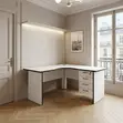 White Round Curved 1200mm Home Office Computer Desk - 2