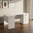 White Round Curved 1200mm Home Office Computer Desk - 3