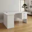 White Round Curved 1200mm Home Office Computer Desk - 4