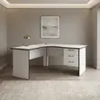 White Round Curved 1200mm Home Office Computer Desk - 5