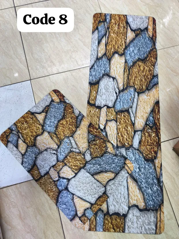 2pc Mikeka ya Jikoni Anti-Slip yenye Msingi wa Mpira - 1