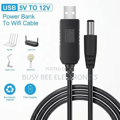 Kebo ya USB hadi DC 5V/12V kwa Router - 1