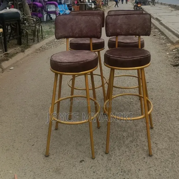 Kitchen Stools / Counter Stools - Gold and Brown - 1