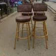 Kitchen Stools / Counter Stools - Gold and Brown - 1