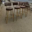 Kitchen Stools / Counter Stools - Gold and Brown - 2