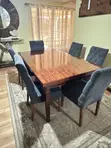 Elegant 6-Seater Polished Wooden Dining Set - 2