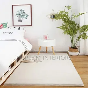 Premium White 5x8 Rabbit Fur Soft Heavy Carpet