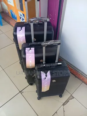 3-in-1 Fibre Luggage Set - Black