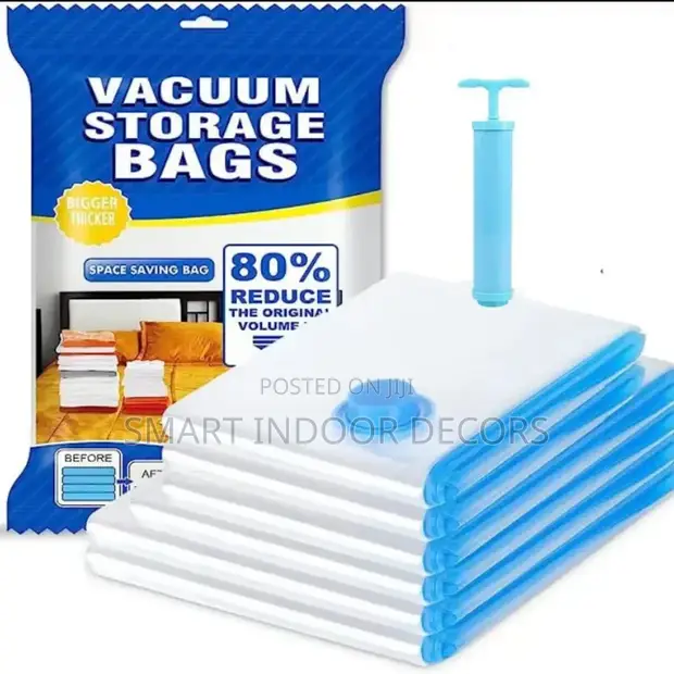 5pcs Compression Vacuum Storage Bags with Manual Pump - 1