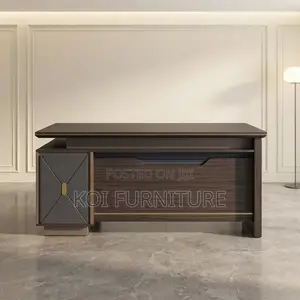180cm Executive L-Shaped Desk - Modern Brown