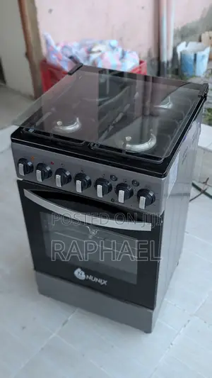 Nunix Cooker 50x55cm - 3 Gas Burners, 1 Hotplate ya Umeme + Oven ya Gesi