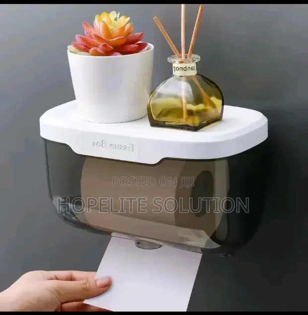 Wall Tissue Box with Flat Top Holder - 1