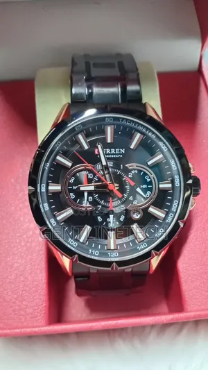 Curren Chronograph Watch ya Wanaume (Nyeusi)