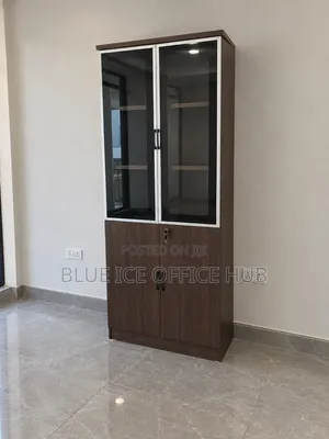 Kabati la Ofisi lenye Milango ya Kioo - Kabati la Kuhifadhia Mbao