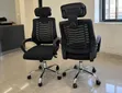 Black Mesh Office Chair with Headrest - 5