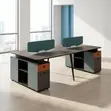Modern Walnut Workstation ya Watu 4 - 2