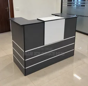 Dawati la Mapokezi Nyeupe na Kijivu la Kisasa