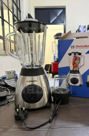 Electromate Blender 2-in-1 na Jar ya Kioo - 1.5L