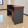Modern Wooden Reception Desk - Brown & Grey - 2