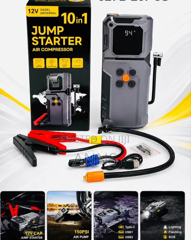 10-in-1 Multifunctional Jump Starter Kit - 1