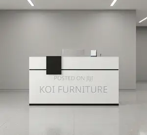 1400mm White Reception Computer Desk