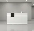 1400mm White Reception Computer Desk - 1