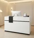 1400mm White Reception Computer Desk - 5