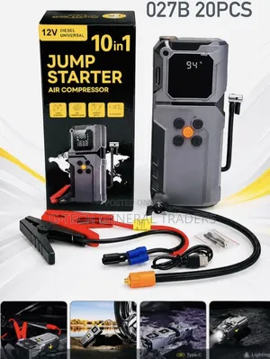 10-in-1 Portable 12V Car Jump Starter & 150PSI Air Compressor