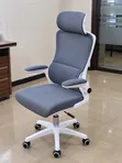 Grey Ergonomic Office Chair with Headrest - Adjustable - 4