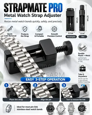 Strapmate Pro Metal Watch Strap Adjuster - Black